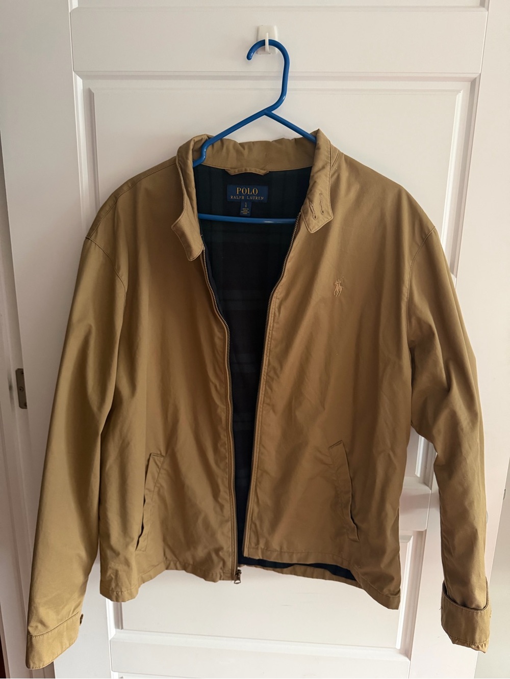 Polo by Ralph Lauren Tan Bomber Jacket with Embroidered Pony